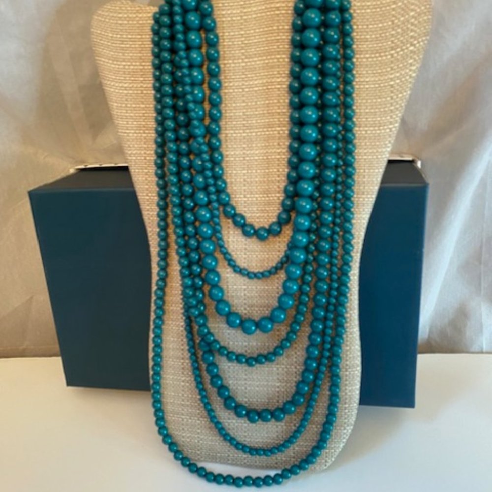 turquoise pearl Necklace,16-32 in multi strings Pearl necklace
